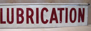 Orig Old SHELLUBRICATION Adv Sign 2 side SHELL Gas Station lube auto repair shop