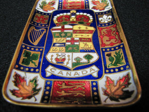 CANADA Old Souvenir Decorative Arts Tray Bronze Enamel Ornate Details RD 1903