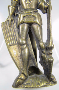 KNIGHT IN ARMOR Old Brass Figural Door Knocker Decorative Arts Hardware Element