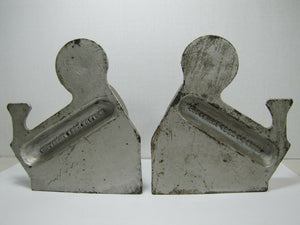1930s GOLF Cast Iron Bookends Golf Ball Bag Tee Clubs Decorative Art Book Ends