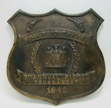 Load image into Gallery viewer, 1940s SPARROWS POINT POLICE PISTOL TOURNAMENT Bronze Plaque Sign High Relief
