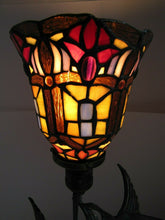 Load image into Gallery viewer, Geese Mallards Ducks Birds in Flight Bronze Brass Lamp Stained Glass Light Shade
