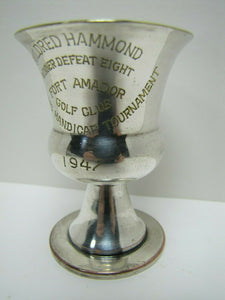 1947 FORT AMADOR GOLF CLUB WOMANS TOURNAMENT WINNER Silver Plate Trophy Award