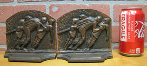 Orig Old 'GALLEY SLAVES' Cast Iron Bookends circa 1920s decorative art book ends
