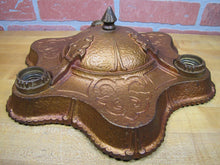 Load image into Gallery viewer, Antique Cast Iron Ceiling Light Fixture Decorative Arts and Crafts Gothic Lamp

