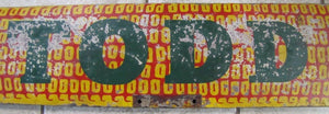 Old TODD Figural CORN Farm Seed Advertising Sign dbl sided wood paint folk art