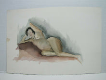 Load image into Gallery viewer, Nude Watercolor Artwork Painting Vintage Pregnant Woman Study 6 Art Paper
