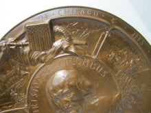 Load image into Gallery viewer, 19c Bronze COLUMBIAN EXPO CHICAGO Plaque Discovery of America TONETTI PARIS 1892

