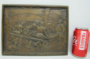 1930s DEHLS & STEIN NEWARK NJ Bar Pub Tavern Scene Bronze Plaque Sign Ornate