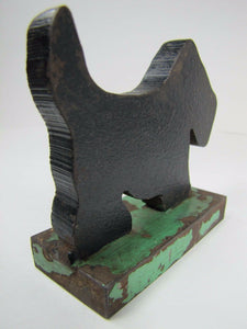 SCOTTIE DOG Stylized Old Figural Cast Iron Paperweight Decorative Shelf Desk Art