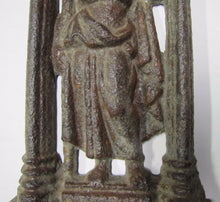 Load image into Gallery viewer, Antique CHURCH Marker Plaque Exquisite MAIDEN CROSS CHALICE Cast Iron Ornamental
