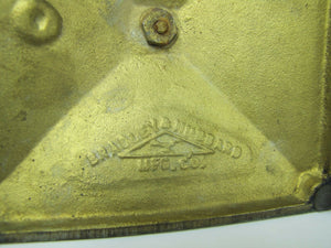 Antique Bradley & Hubbard Candlesticks Pair brass posts cast iron base tall B&H
