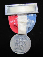 Load image into Gallery viewer, 1936 AMERICAN BAR ASSOCIATION JUSTITIA Medallion BOSTON Ribbon BASTIAN BROS NY
