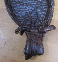 Load image into Gallery viewer, EAGLE Antique Cast Iron Tray Figural Perched Bird High Relief Feathers Branch
