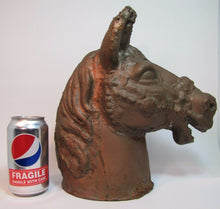 Load image into Gallery viewer, Vintage Cast Metal Horse Head Mold large ornate carousel toy industrial artwork

