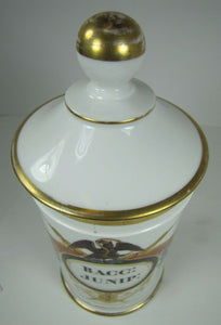 Antique 19c Porcelain APOTHECARY JAR w Lid A COLLIN PARIS EAGLE SNAKE Exquisite