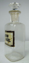 Load image into Gallery viewer, Antique Witch Hazel Apothecary Glass Bottle drug store medicine advertising
