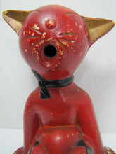 Load image into Gallery viewer, Vtg Mid Century Cat Incense Burner detailed kitty big belly mouth Retro Japan
