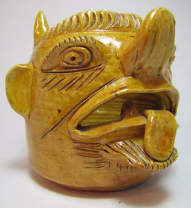 Vintage Folk Art Pottery DEVIL MONSTER Head RR ROSA RAMALHO 1888-1977 Ashtray