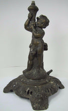 Load image into Gallery viewer, Antique Victorian Gas Lamp figural child holding urn ornate old decorative light
