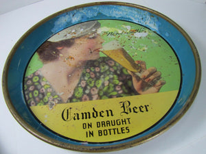 Old Camden Beer Advertising Tray 'None Better' on draught in bottles beauty sips