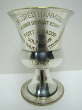 Load image into Gallery viewer, 1947 FORT AMADOR GOLF CLUB WOMANS TOURNAMENT WINNER Silver Plate Trophy Award
