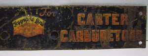 Antique Carter Carburetor Service Parts Hygrade Line Embossed Metal Sign gas oil