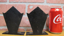 Load image into Gallery viewer, Orig Art Deco Cast Iron Decorative Arts Geometric Bookends 1920s era book ends
