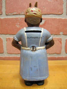 SAVANNAH GA Old Souvenir Bank Woman Chef Apron Spatula Cast Iron Figural Still