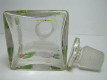 Load image into Gallery viewer, Antique BAY RUM Apothecary Drug Store Square Glass Bottle Hand Painted Jar
