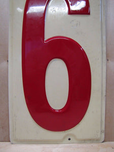 Original Gas Station Price # 6 Sign embossed large metal number six nine 6/9 gp