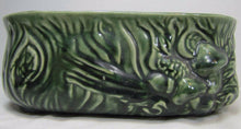 Load image into Gallery viewer, Mid Century Retro Green Ceramic Pottery Mushroom Planter oval raised design
