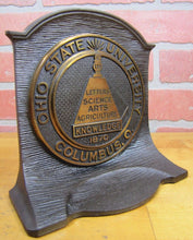 Load image into Gallery viewer, 1920s OHIO STATE UNIVERSITY Cast Iron Decorative Arts Bookend Book End Doorstop
