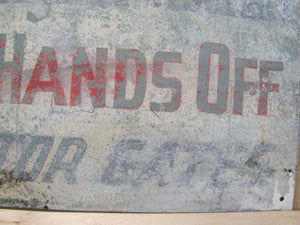 UNAUTHORIZED PERSONNEL KEEP HANDS OFF ELEVATOR GATES Sign Old Metal Safety Ad