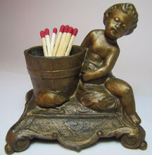 Load image into Gallery viewer, Antique Match Holder Turn of Century Child Bucket Small Animals Vesta Safe

