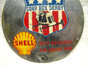 Orig RARE1948 All American SOAP BOX DERBY Shell Sponsered Best Design Car Award