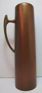 Old Copper and Brass Art Nouveau Vase lovely unusual 9" tall rolled lip handled