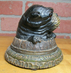 Old BULLDOG Pencil Holder wonderfully detailed desk art KING NEW YORK