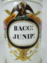 Load image into Gallery viewer, Antique 19c Porcelain APOTHECARY JAR w Lid A COLLIN PARIS EAGLE SNAKE Exquisite
