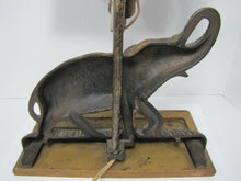 Load image into Gallery viewer, Antique Art Deco Cast Iron Elephant Doorstop Lamp rare old figural desk dresser
