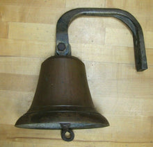 Load image into Gallery viewer, Old Nautical Ship Boat Dockside Bronze Bell Brass Mounting Bracket 12+ lb Patina

