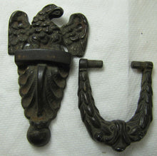 Load image into Gallery viewer, Antique 19c Cast Iron Eagle Door Knocker exquisite small ornate interior bathrm
