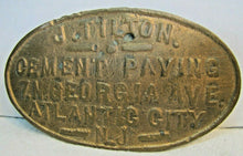 Load image into Gallery viewer, J TILTON CEMENT PAVING ATLANTIC CITY NJ Old Advertising Plaque Sign
