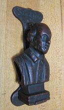 Load image into Gallery viewer, Stratford William Shakespeare Bust Old Bronze Brass Small Interior Door Knocker
