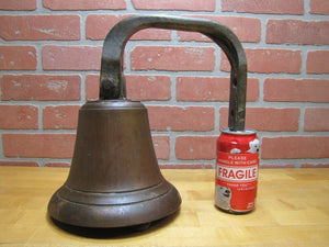 Old Nautical Ship Boat Dockside Bronze Bell Brass Mounting Bracket 12+ lb Patina