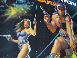 Orig 1980s CompuServe MEGAWARS Video Game Promo Poster 'Crush the Kryon Empire'