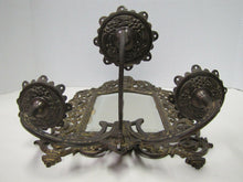Load image into Gallery viewer, BRADLEY &amp; HUBBARD Antique Victorian Bevel Edge Mirror Triple Candle Holder B&amp;H
