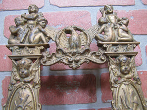 1880s Victorian CHERUB PUTTI SPREAD WINGED EAGLE Antique Decorative Arts Frame