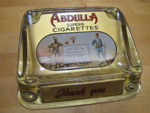 Load image into Gallery viewer, ABDULLA CIGARETTES Old Tobacco Ad ROG Glass Change Receiver Tray Cigar Sign Card
