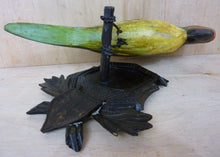Load image into Gallery viewer, Folk Art Parrot Wooden Carved Decorative Art Bird Perched Mounted on Plaque
